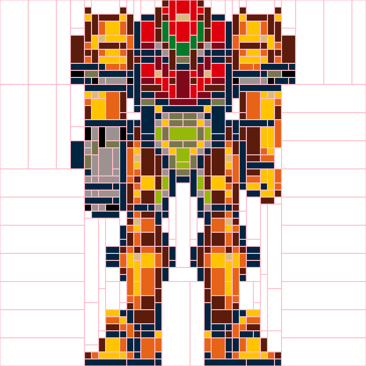 LEGO mosaic of Samus from Metroid