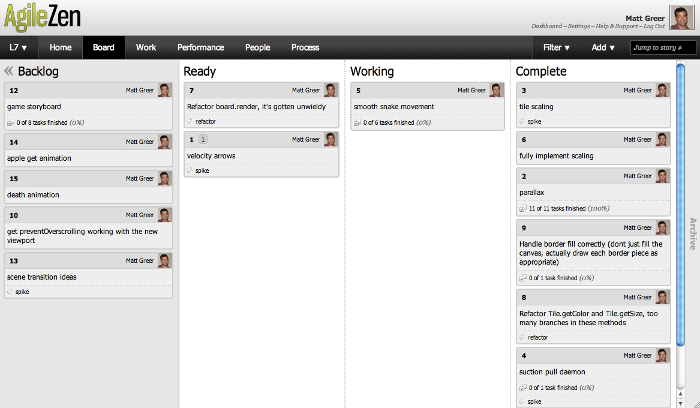 my kanban board