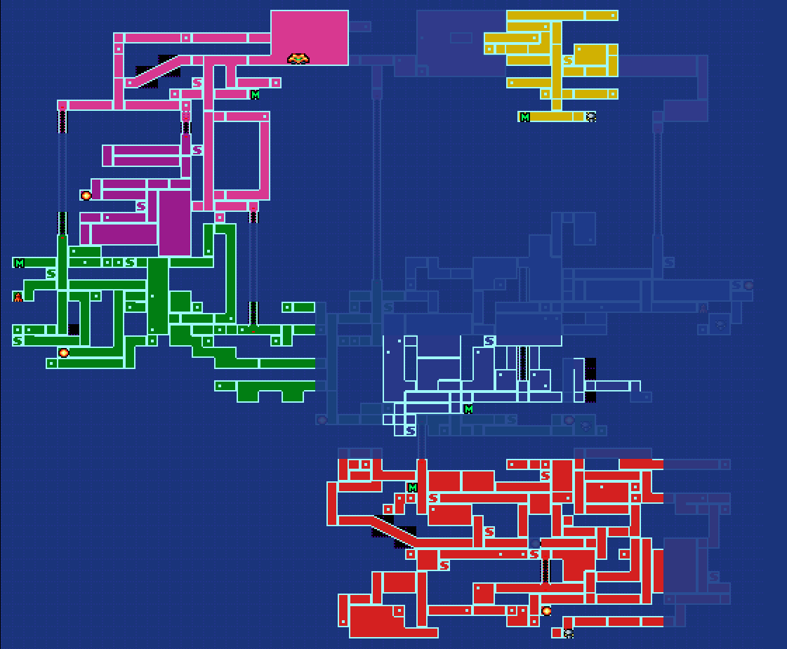 Map showing what I have uncovered and what I haven't