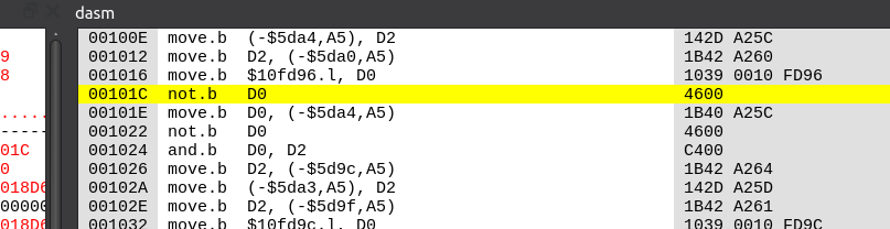 The game paused in the debugger a second time due to reading BIOS_P1CURRENT